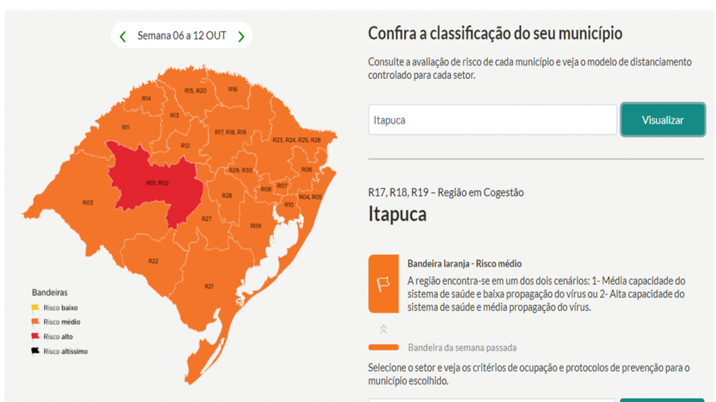 Caxias do Sul segue na bandeira laranja até o dia 12 de outubro